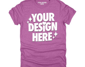 Heather Radiant Orchid Gildan 5000 T-shirt Mockup (1 Jpeg File)