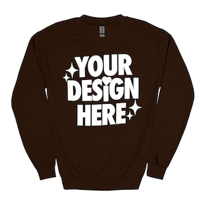 Dark Chocolate Gildan 18000 Unisex Sweatshirt Mockup Gildan g180 Plain Shirt Mockup Digital Download JPEG Luxy Mocks POD Mockup