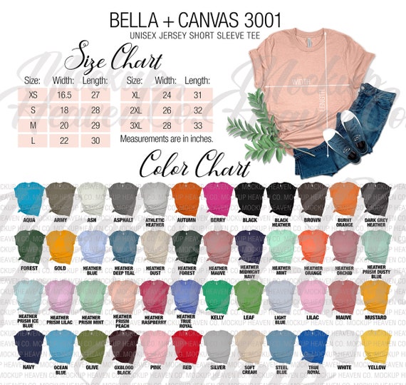 Bella canvas shirt colors discount