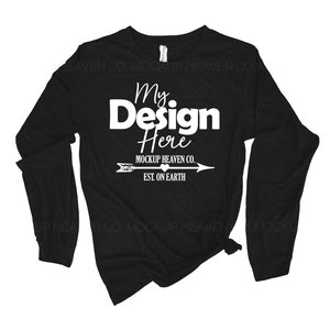 Bella Canvas 3501 Black Slub Long Sleeve Tee Mockup (JPEG)