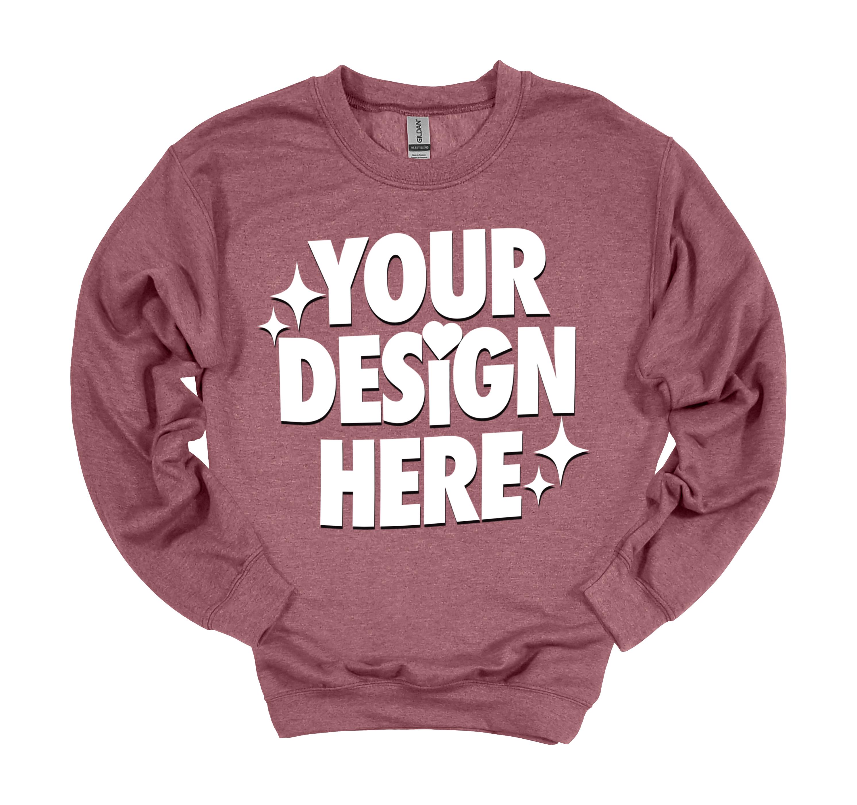 Heather Sport Dark Maroon Gildan 18000 g180 Mockup POD Flat Lay Mockup by Luxy Mocks Instant Download JPEG Format Easily Add Your Design