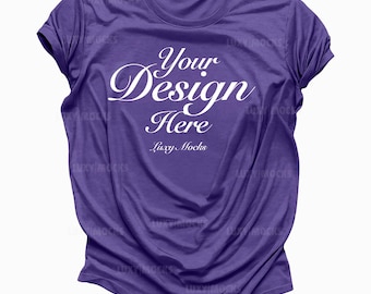 Maqueta de camiseta Gildan 64000 morada jaspeada: Camiseta unisex (archivo JPEG)