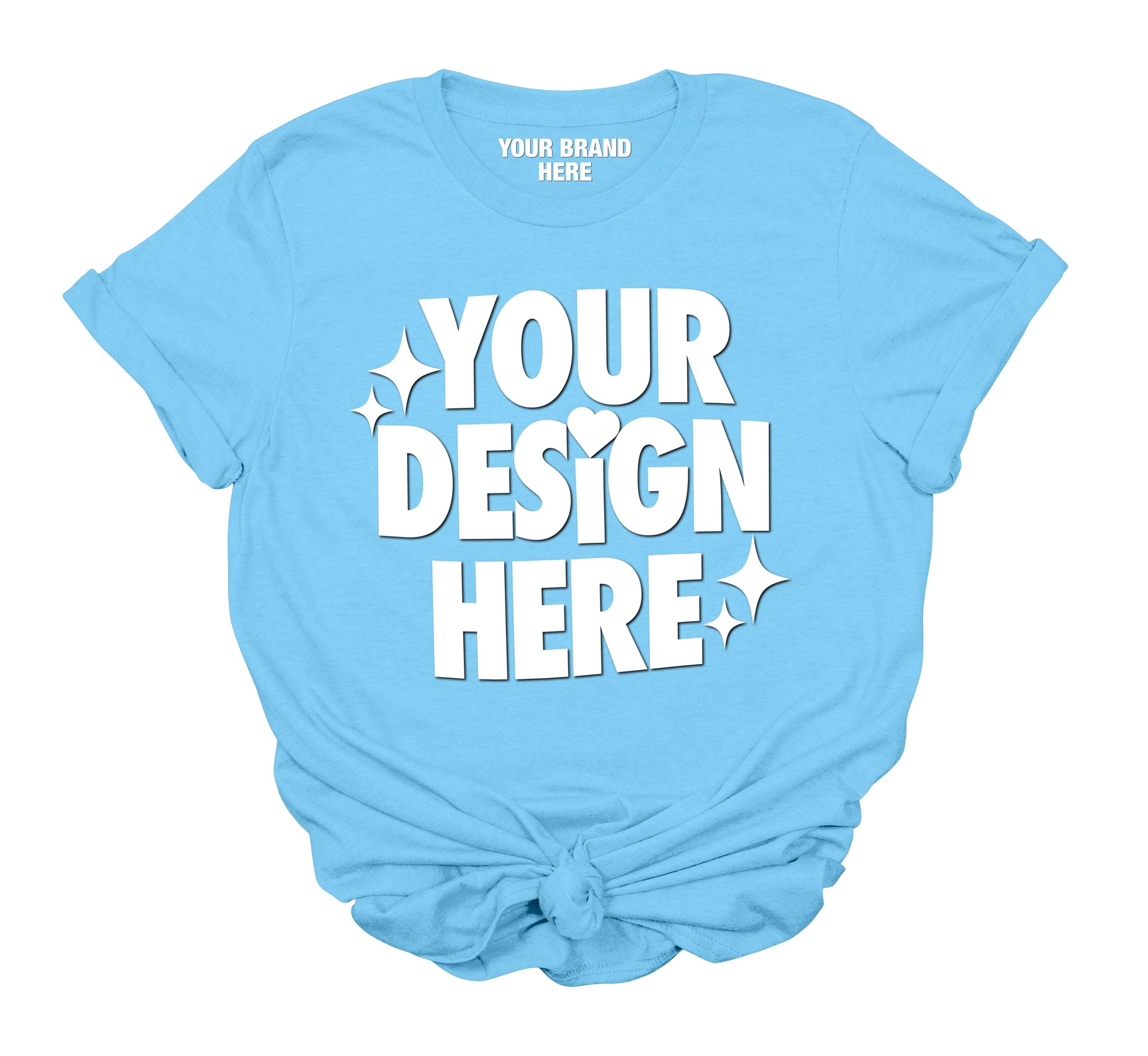 Sky Gildan 64000 g640 Women's T-shirt Mockup Flat Lay Instant Download Jpeg File Gildan Tee Mockup