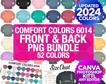 Comfort Colors 6014 Mockup Bundle: Long Sleeve Tee PNG (Digital Download)