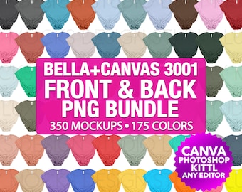 Bella Canvas 3001 Mockup Bundle: Front & Back PNG (Digital Download)