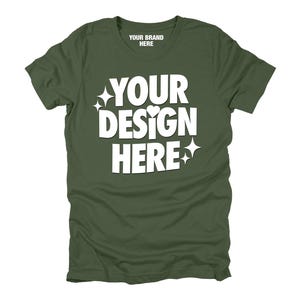 Military Green Bella Canvas 3001 T-shirt Mockup (JPEG File)