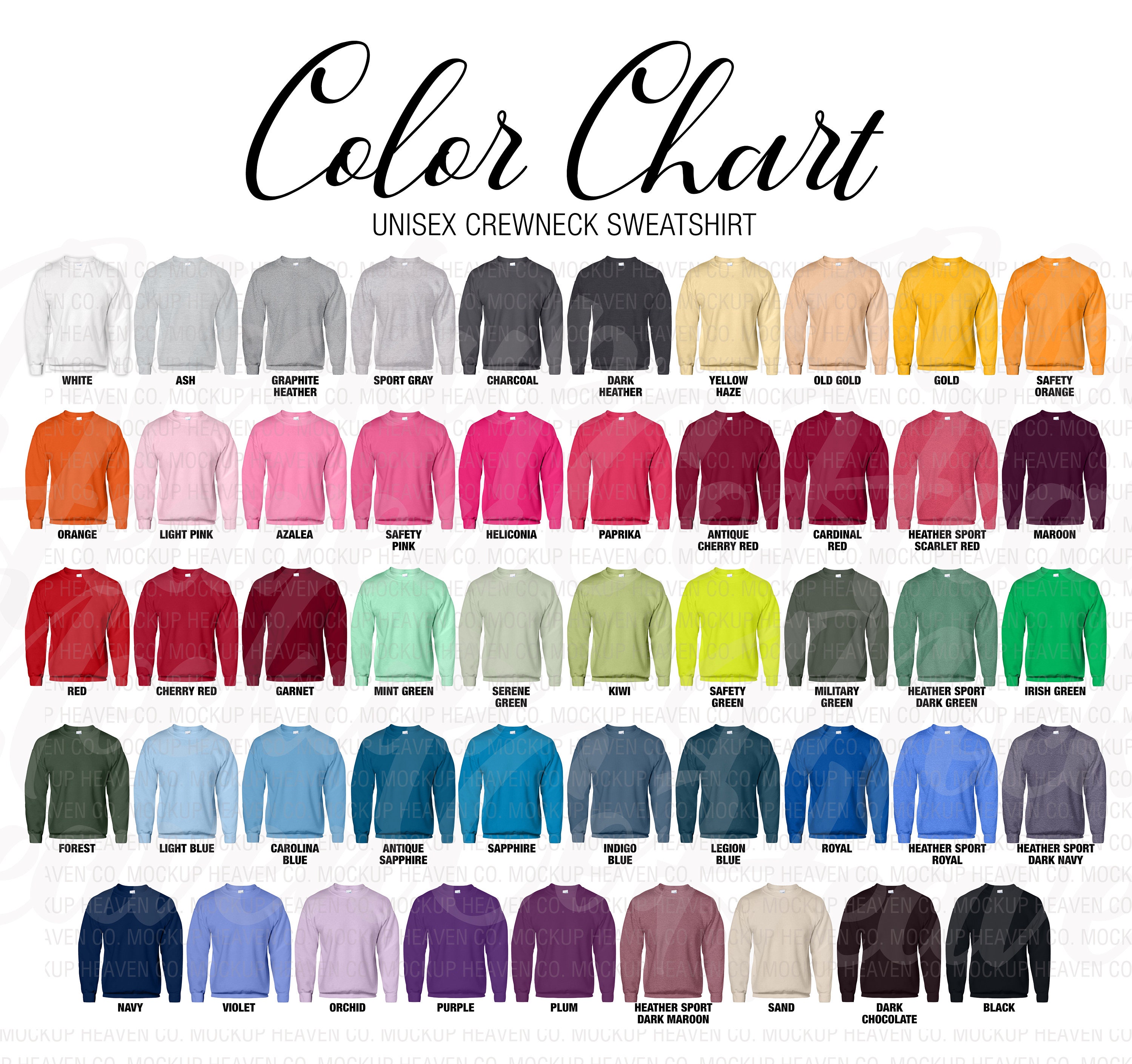 Gildan 18000 Color Chart Singapore | lupon.gov.ph