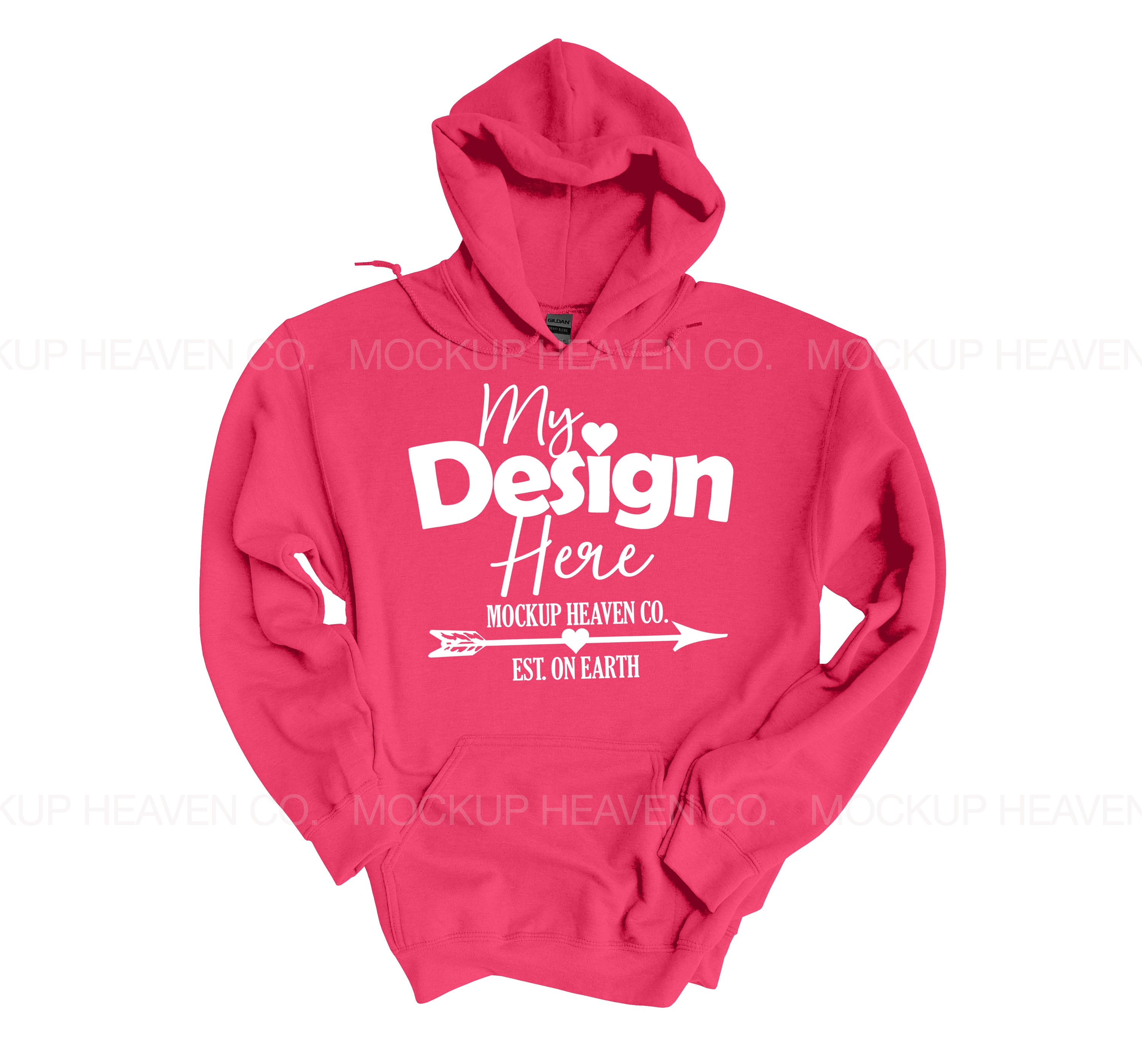 Gildan 18500 G185 Mockup Paprika Blend Hooded Sweatshirt Unisex