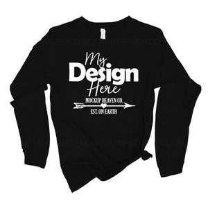 Bella Canvas 3501 Black Long Sleeve Tee Mockup (JPEG)