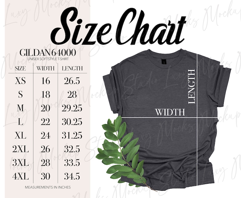 Gildan 64000 G640 Color Chart Size Chart Bundle 2 JPEG Etsy