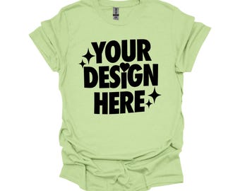 Maqueta de camiseta Gildan 64000 color pistacho: Camiseta unisex de diseño plano (descarga digital)