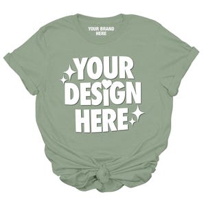 Sage Gildan 64000 Women&#39;s T-shirt Mockup (Instant Download Jpeg File)