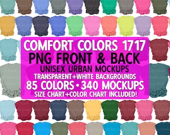 Comfort Colors 1717 Mockup Bundle: Unisex T-Shirt (PNG Digital Download)
