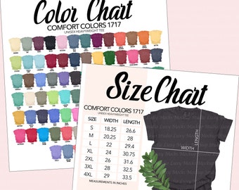 Comfort Colors 1717 Color Chart | C1717 T-shirt | 1 JPEG File | Non-editable | Instant Digital Download