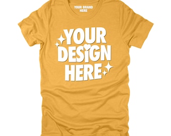 Heather Mustard Bella Canvas 3001 T-shirt Mockup (JPEG File)