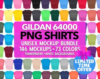 Maqueta de camiseta Gildan 64000 Softstyle: PNG, diseño plano (descarga digital)