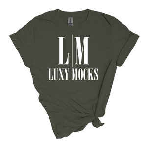 Military Green Gildan 64000 Women&#39;s T-shirt Mockup (Digital Download)