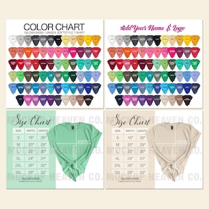 Gildan 64000 T-Shirt Color Chart & Size Chart (JPEG)