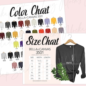 Tabla de colores Bella Canvas 3501 / Estilo de mujer en percha / Formato JPEG / Descarga digital instantánea