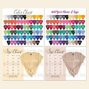 Gildan 64000 Color Chart & Size Chart: 70 Softstyle Colors (JPEG Digital Download)