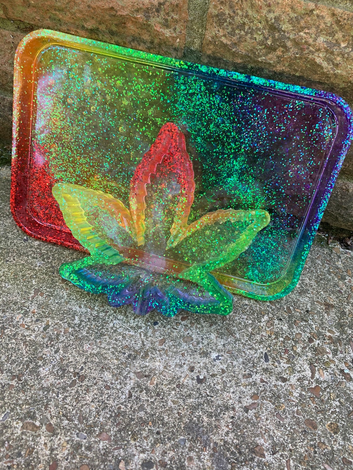 Rainbow Ashtray and Rolling Tray Etsy