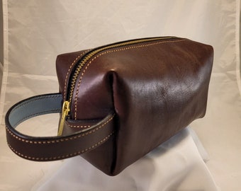 Handmade Leather Toiletries/ Makeup Bag