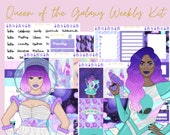 Queen of the Galaxy Weekly Kit Stickers, Planner Stickers, Journal Stickers, Sticker Sheet, Erin Condren Vertical