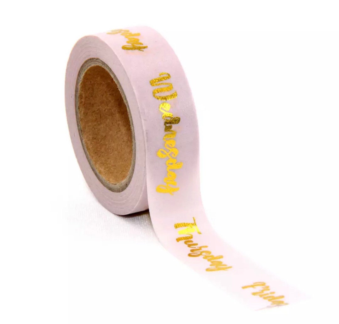 Days of the Week Gold Foil Washi Tape - Etsy