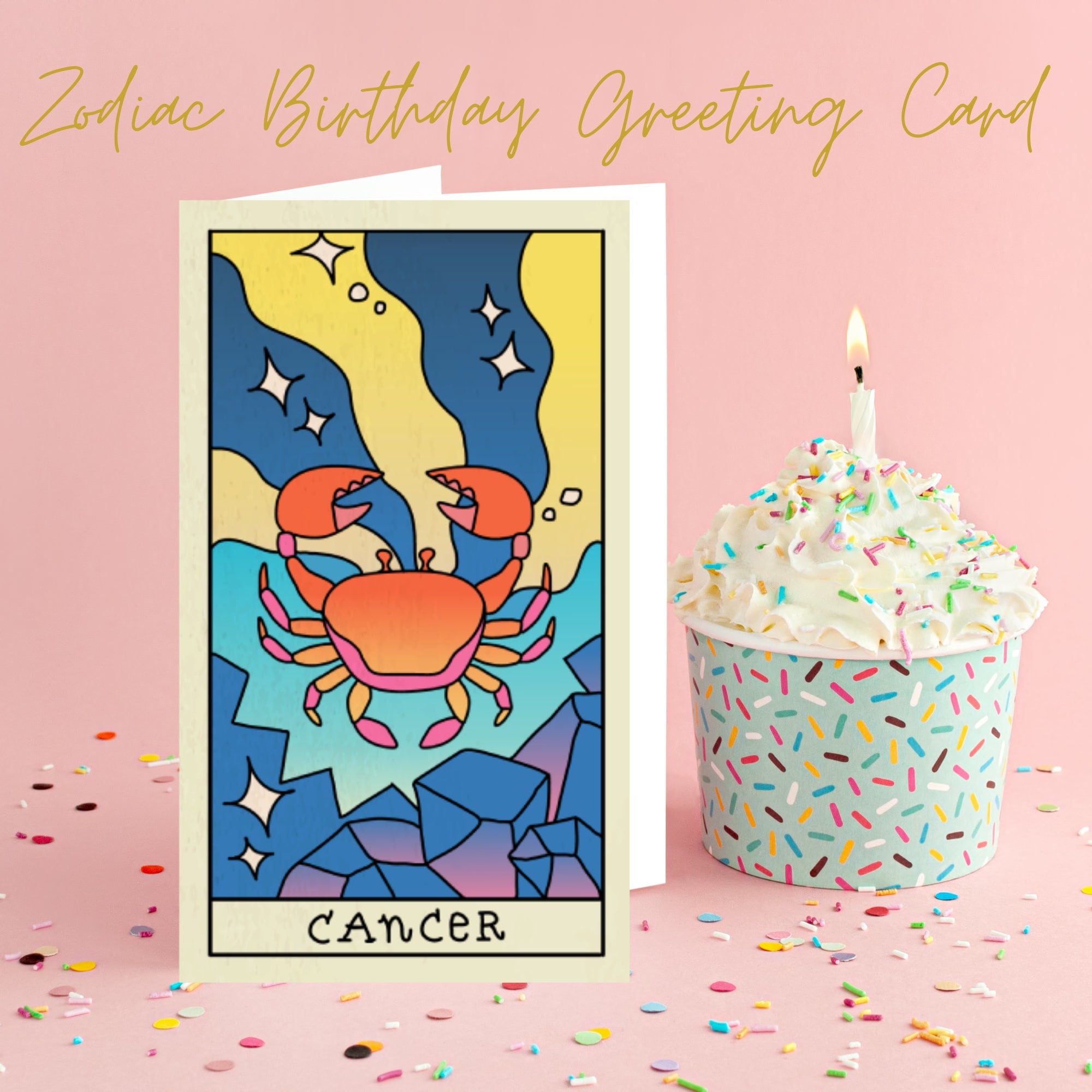 Zodiac Sign Birthday Card Happy Birthday Greeting Card - Etsy