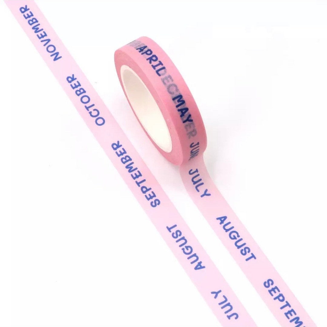 Months of the Year Script Washi Tape - Etsy