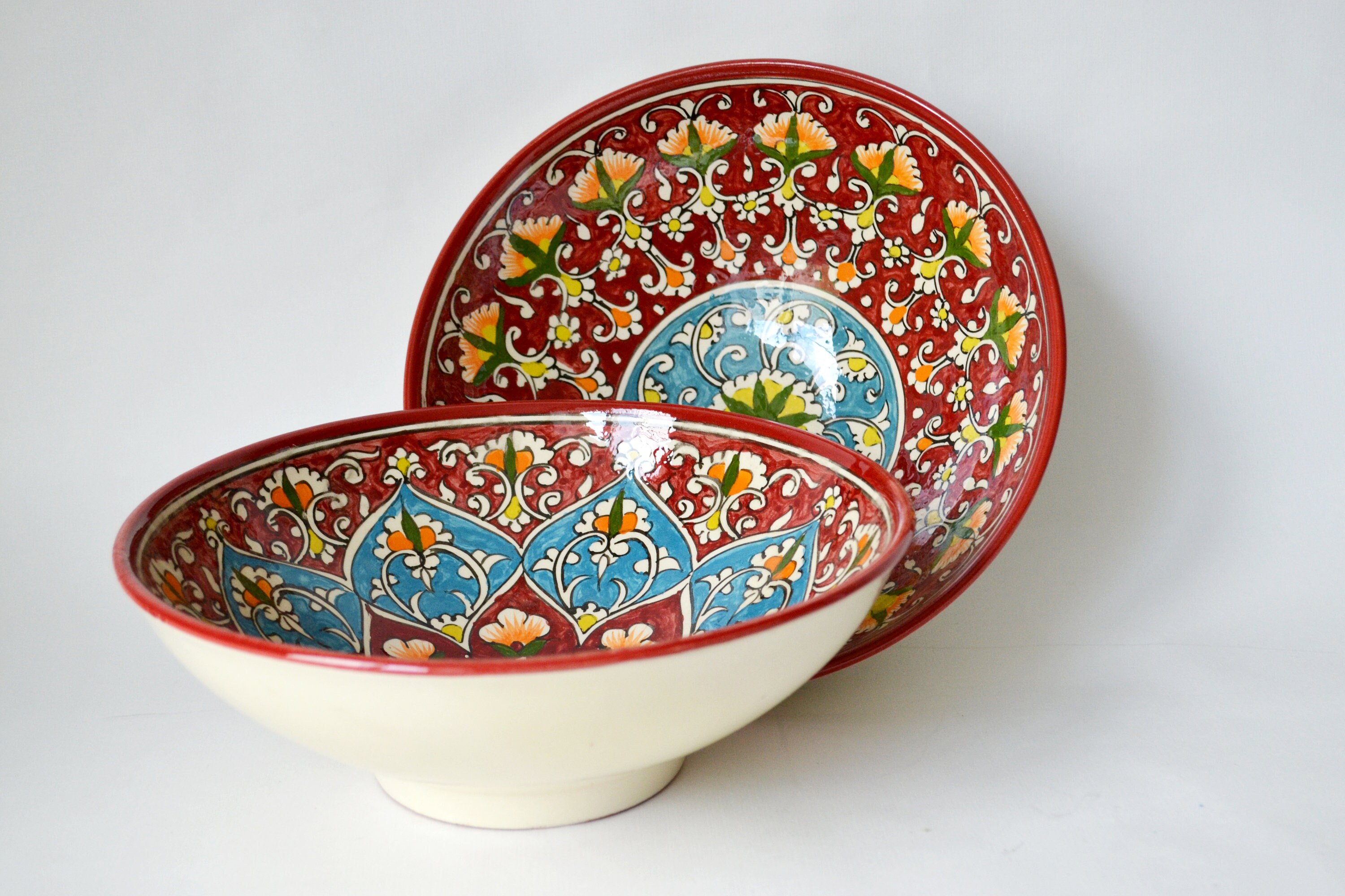 Bowl Set of 2. Beautiful Ceramic Deep Bowls With a Diameter of Etsy