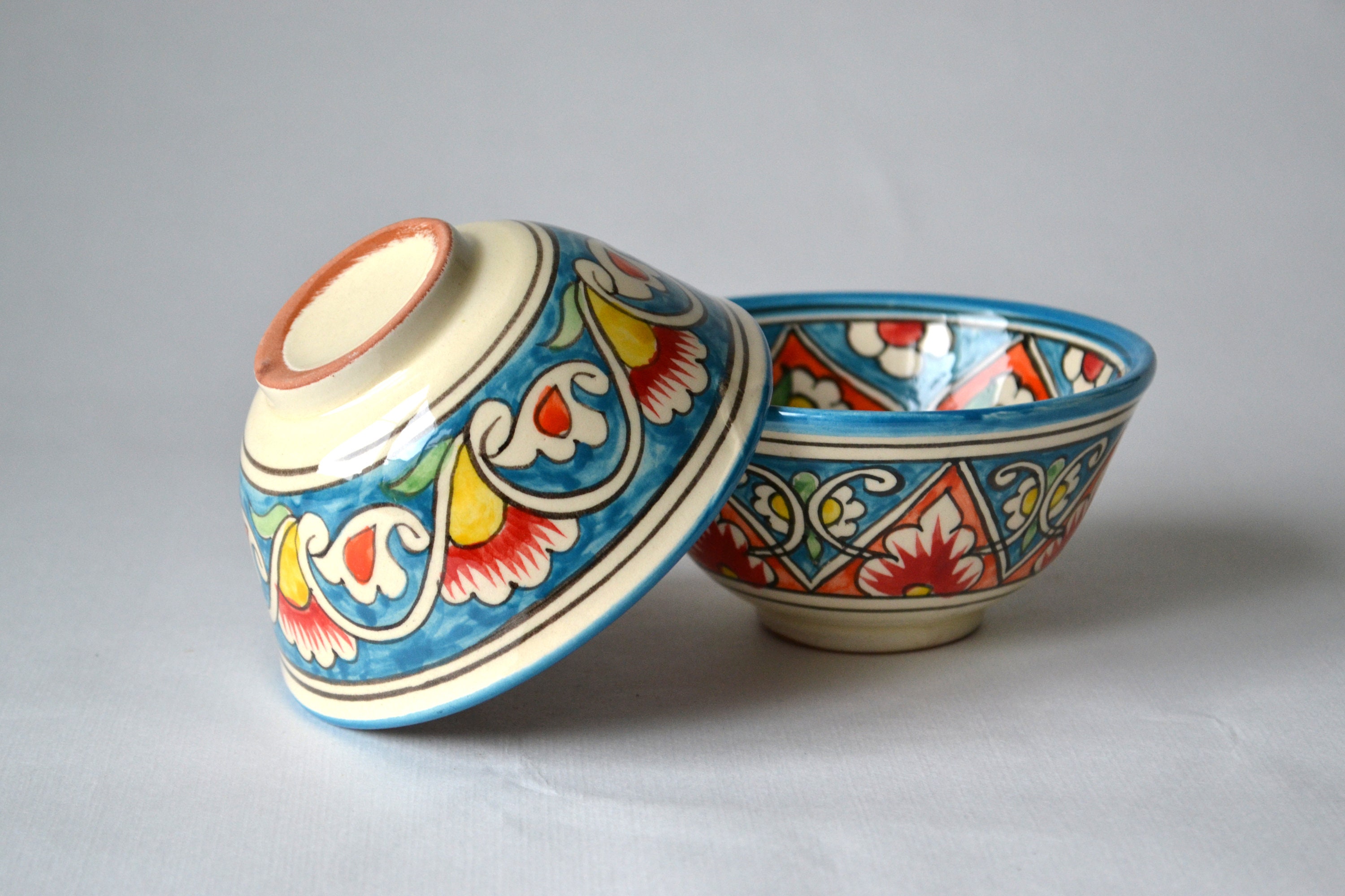 Set of two Uzbek piyala. Small bowl stoneware ceramic herbal | Etsy