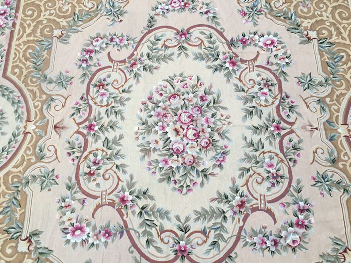 9 x 12 Füße Französisch Stil Aubusson Teppich handgeknüpfte | Etsy