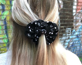 Olivia - Black & White Music Notes Scrunchie, Sheet Music