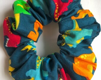 Gabbie - Dinos on Blue Scrunchie