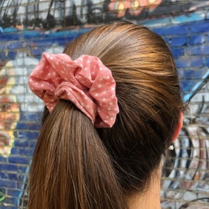 Megan - Pink & White Space Scrunchie, Stars, Saturn, Moon and Sun
