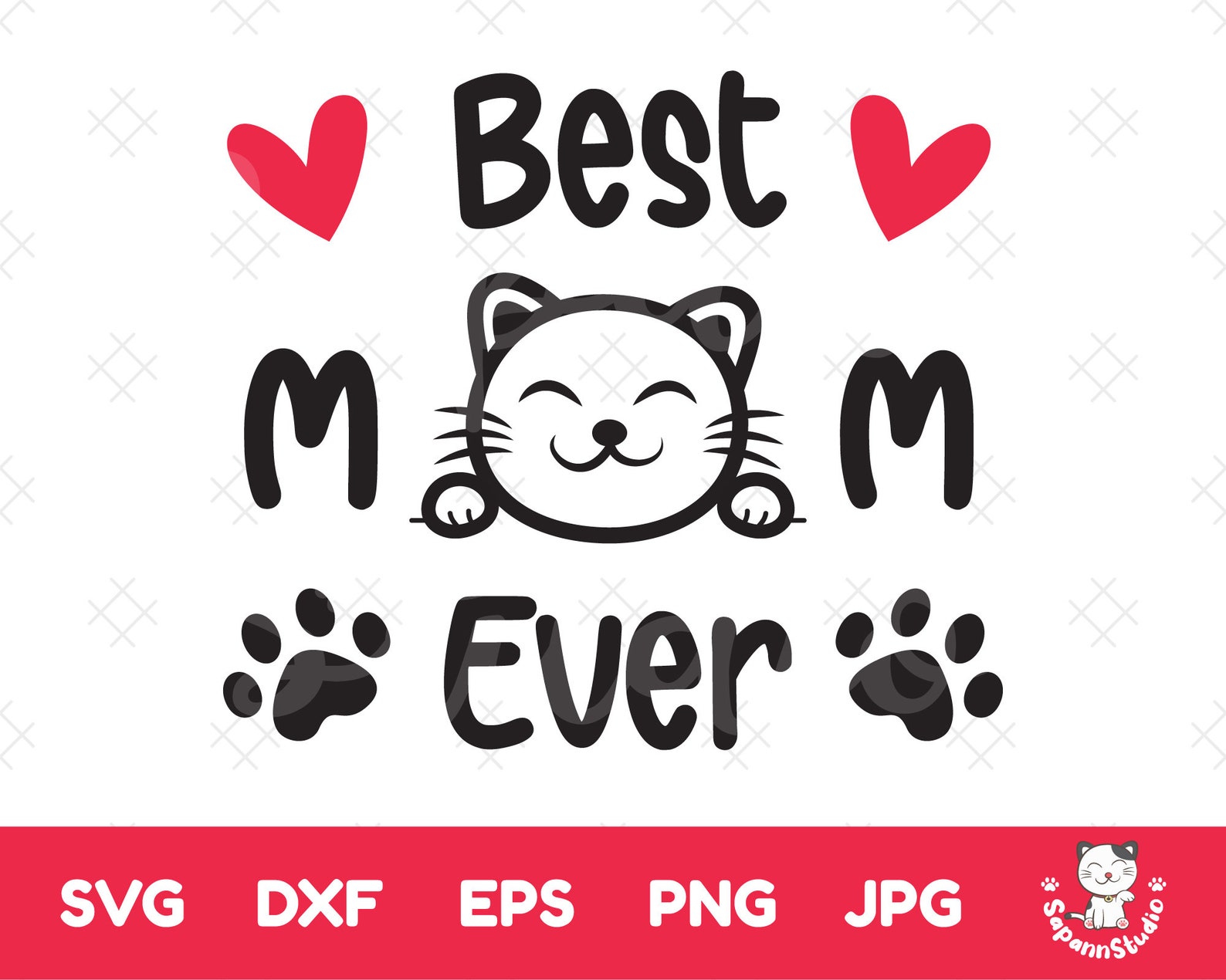 Best Cat Mom Ever Svg Mother's day Svg Mom life cut | Etsy