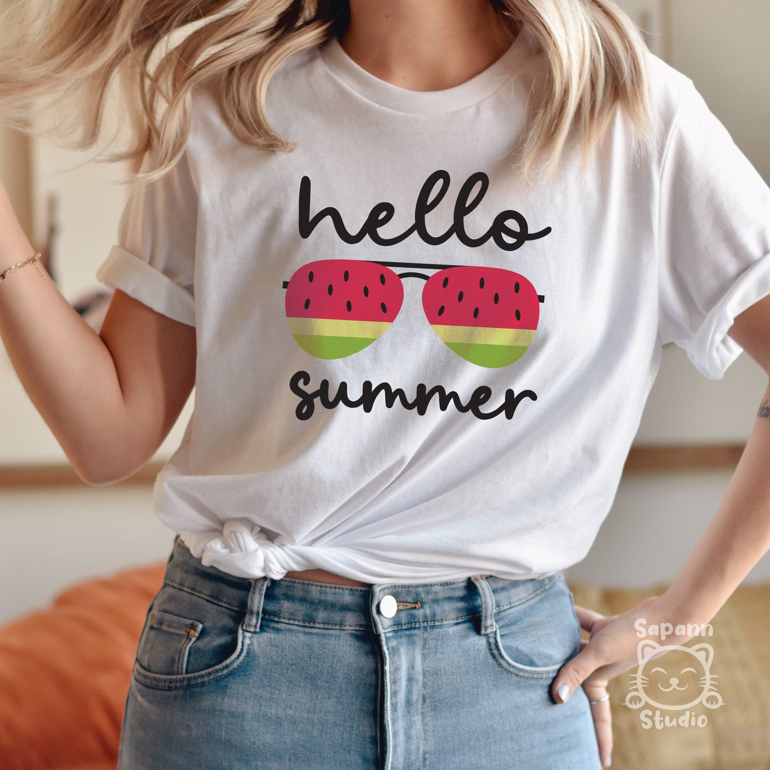 Download Hello Summer Sunglasses Watermelon SVG Summer cut file | Etsy