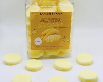 Sliced Bananas Wax Embeds | Waxmelts | Fake Food | Dessert Candles | Banana Pudding Candle | Banana Wax Melts | Pie Candles | Banana Gift