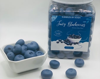 Juicy Blueberry Intégrés | Fondants de cire | Incrustations pour bougies | Faux aliment | Bougies à tarte | Bougies dessert | Bougies alimentaires | Idées cadeaux d'automne