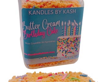 Buttercream Birthday Cake Wax Crumbles With Sprinkles BirthdayCandles Happy Birthday Dessert Candles Gift Ideas Gift Custom Candles