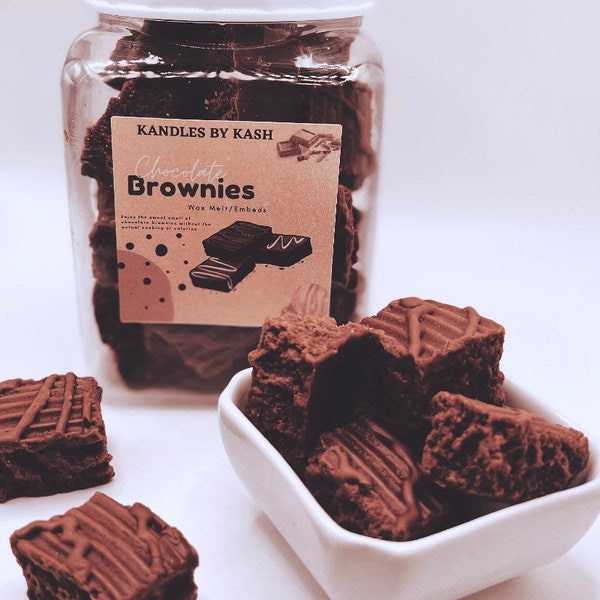 Chocolate Brownie Waxmelts Wax melt For Warmer Cute Melts Gift Ideas Brownie Wax Melts Fake Food Candles Highly Scented Wax Melts Chocolate