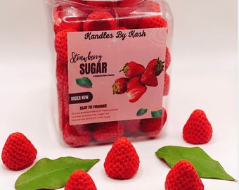 Incorporés de cire au sucre à la fraise | Fondants pour bougies | fraise | Faux aliment | Très parfumé | Cadeau | Été | Tendance | Décoration d'intérieur |
