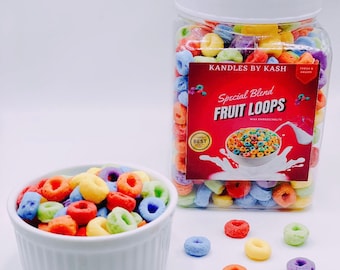 Special Blend Fruit Loops Wax Melts | Cereal Embeds for Candles | Dessert Candle Decor | Fruit Loop Wax Embeds | Gift for Birthdays