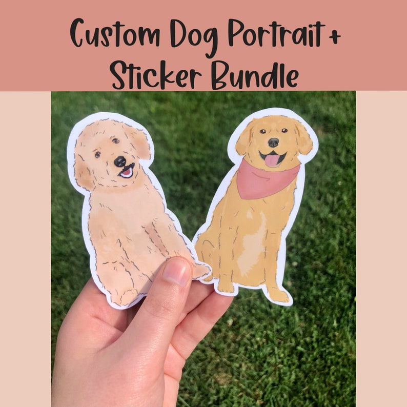 Custom Dog Portrait Custom Dog Stickers Dog Mom Sticker Pet Etsy