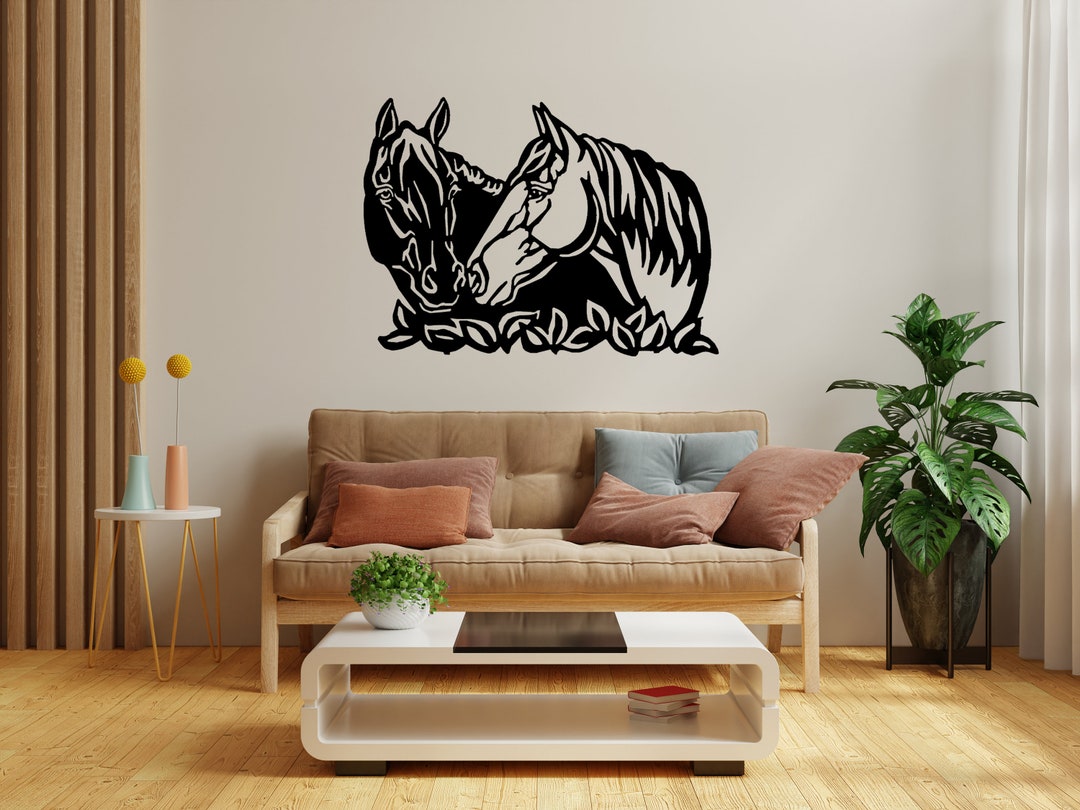 Horses Wooden Wall Decor Horses Wood Arthorses Wall Etsy
