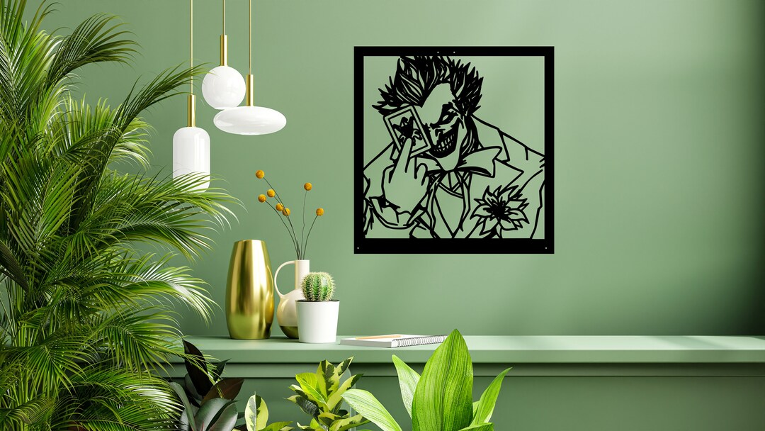 Joker Wooden Wall Decorjoker Wood Artjoker Poster Wall Etsy