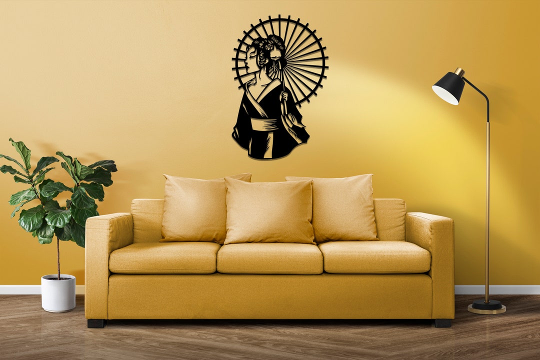 Geisha Wooden Wall Decorjapanese Wood Artjapanese Wall Hangingsjapanese Woman Wall Hanging
