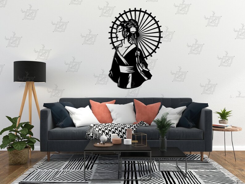 Geisha Wooden Wall Decorjapanese Wood Artjapanese Wall Etsy