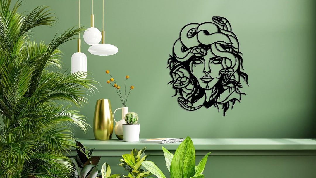 Medusa Metal Wall Decorwedding Gifts for Him Artmedusa Wall Etsy